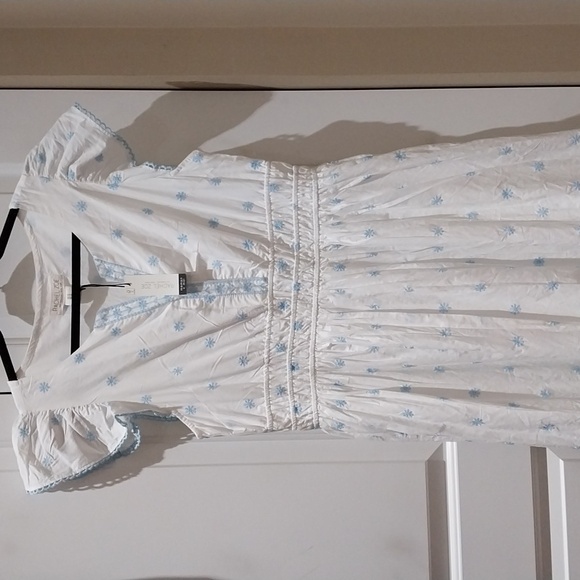 Nwt Rachel Zoe White Dress with Blue Floral Accents - Picture 17 of 17